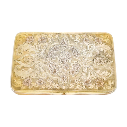 19th century parcel gilt vermeil silver snuff box in Arabesque style