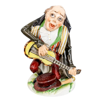 German porcelain Ernst Bohne Söhne figurine Hunchback musician