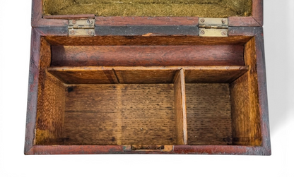 George III mahogany tea caddy, satinwood marquetry