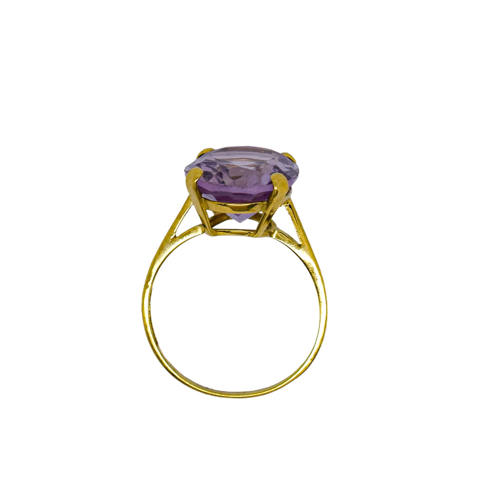 Huge vintage 8.15ct amethyst statement cocktail ring, 9kt yellow gold, size P