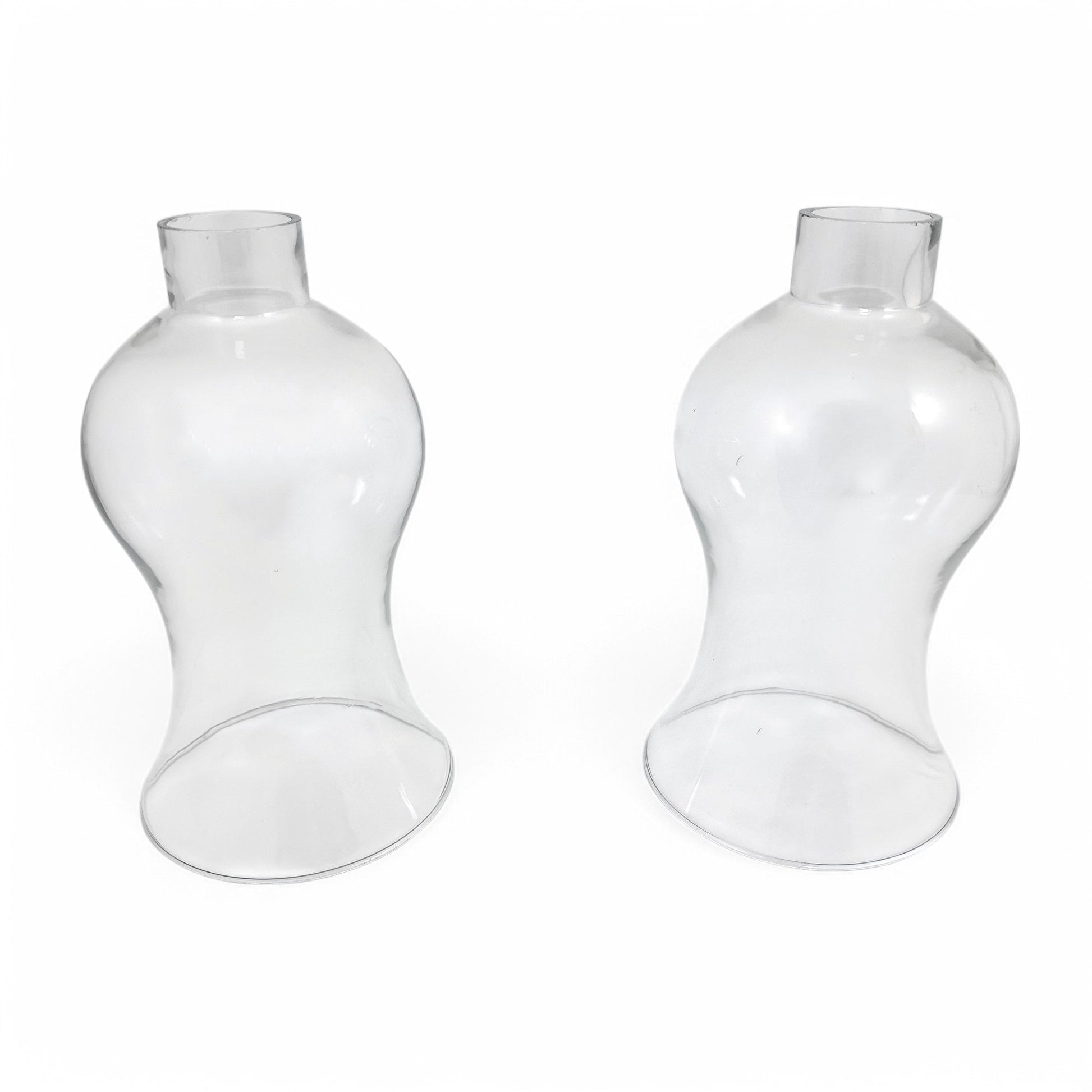 1790's Old Sheffield plate tall candlesticks with hurricane glass shades