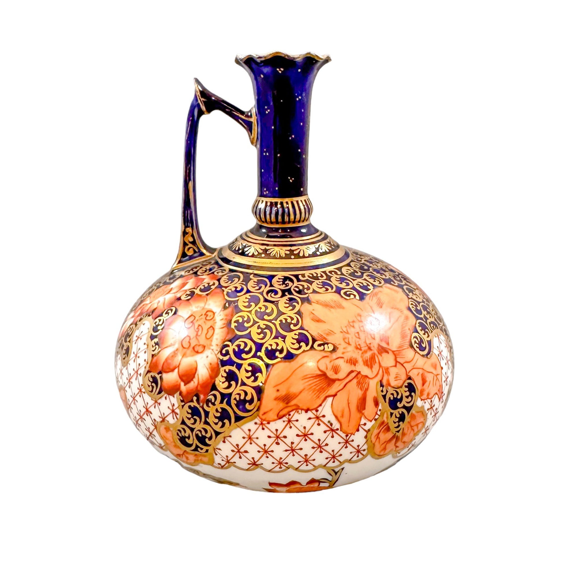Victorian Royal Crown Derby onion-shaped Imari jug / vase / ewer