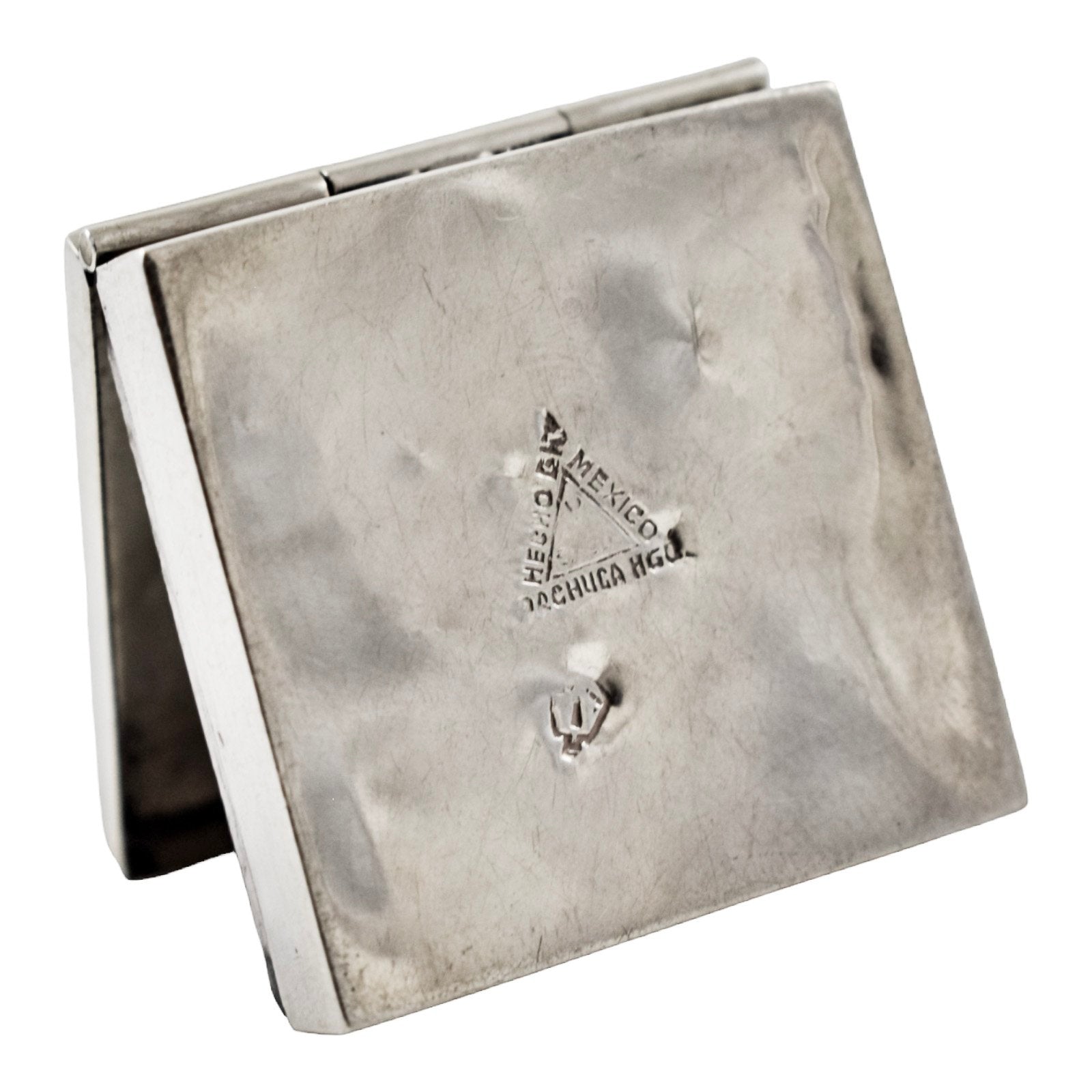 Vintage sterling silver Pachuca Hidalgo Mexican snuff pill box