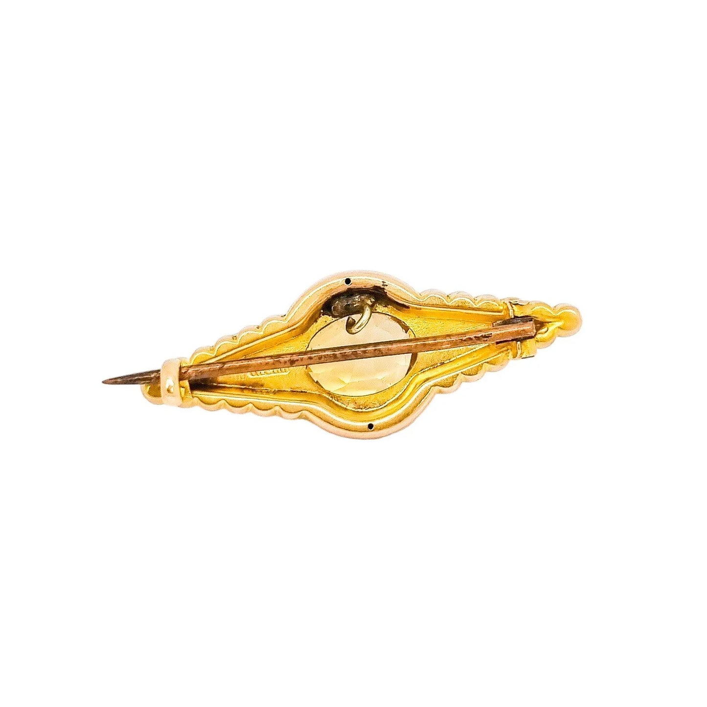 Victorian 2.5ct citrine 9ct yellow rose gold bar brooch
