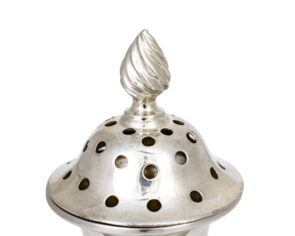 Large Edwardian sterling silver sugar shaker / sifter / caster, Chester, 1906