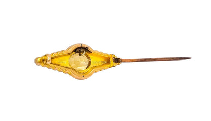 Victorian 2.5ct citrine 9ct yellow rose gold bar brooch