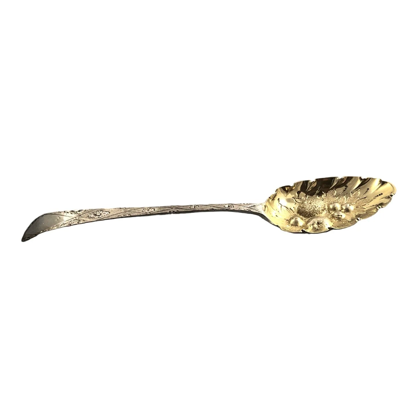 George III gilt sterling silver berry spoons, 1783