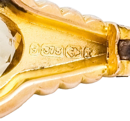 Victorian 2.5ct citrine 9ct yellow rose gold bar brooch