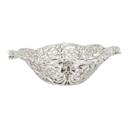 Victorian sterling silver bonbon dish with Green Man masks, Thomas Hayes 1898