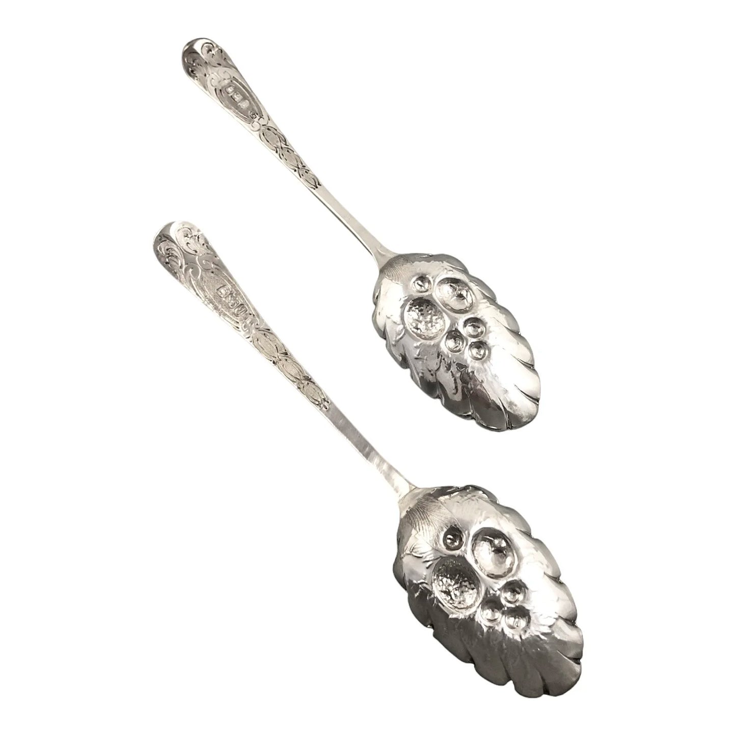 George III gilt sterling silver berry spoons, 1783