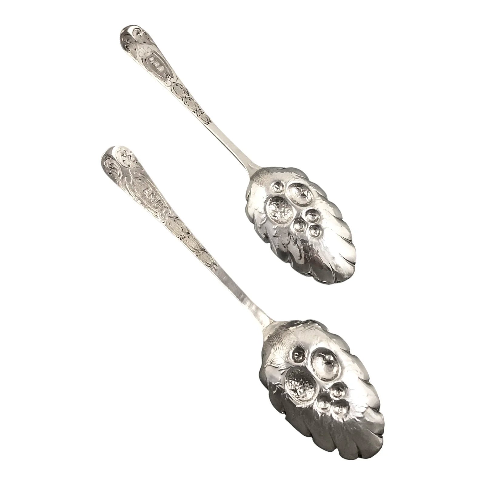 George III gilt sterling silver berry spoons, 1783