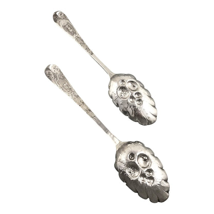 George III gilt sterling silver berry spoons, 1783