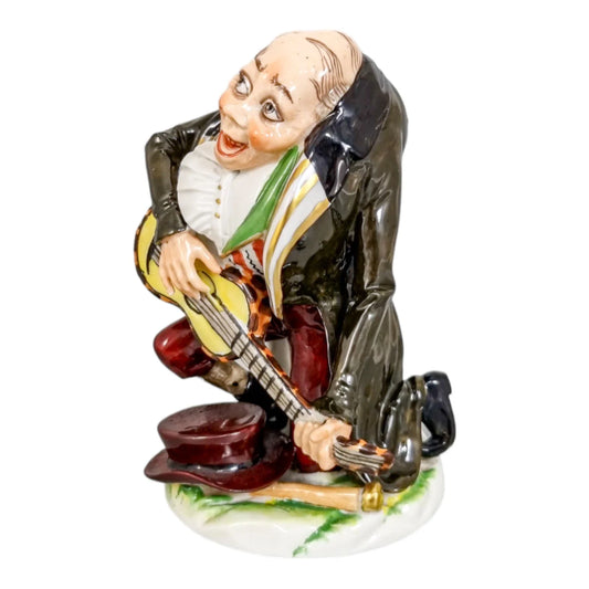 German porcelain Ernst Bohne Söhne figurine Hunchback musician