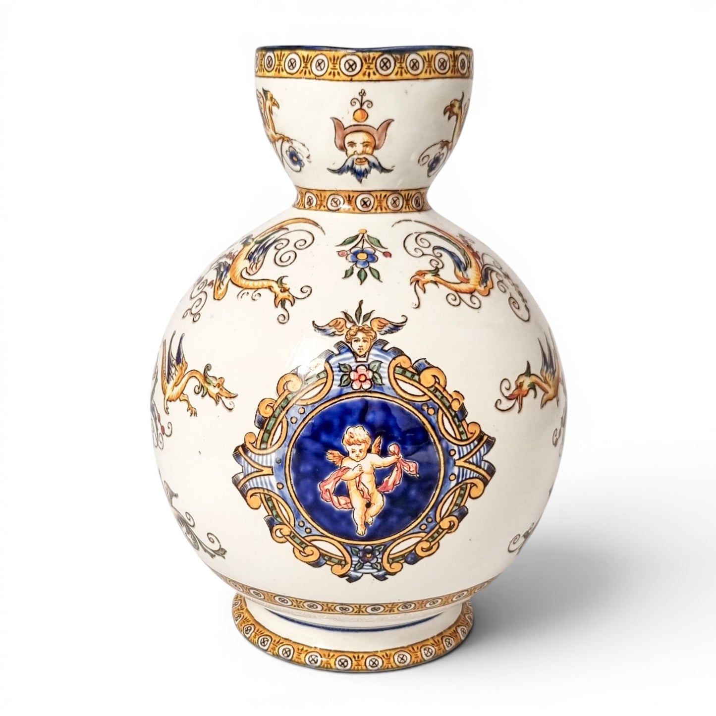 Faïence de Gien Renaissance Revival ewer, c.1880
