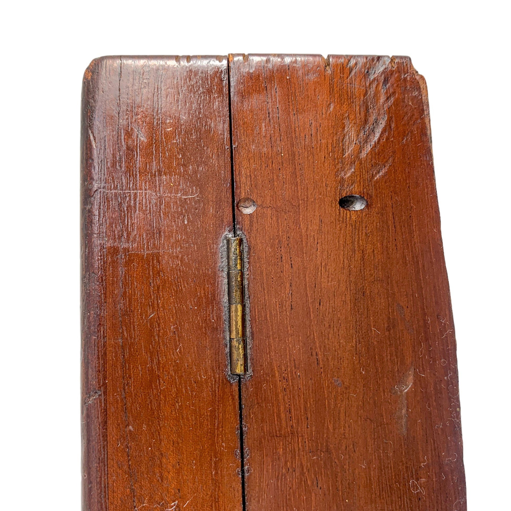 Wooden Victorian portable travelling campaign folding card table with labelled card slots