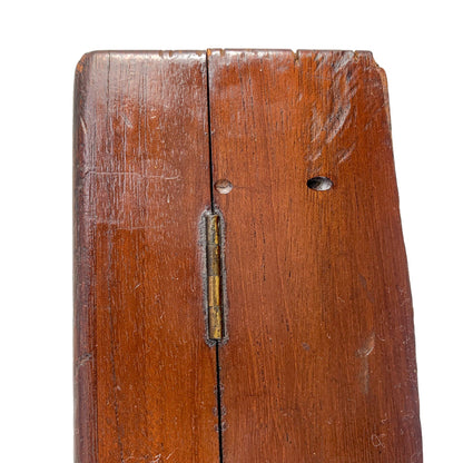 Wooden Victorian portable travelling campaign folding card table with labelled card slots