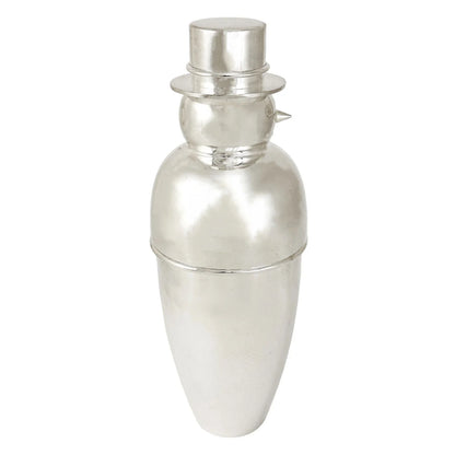 Art Deco Snowman silver plated novelty cocktail shaker 600 ml
