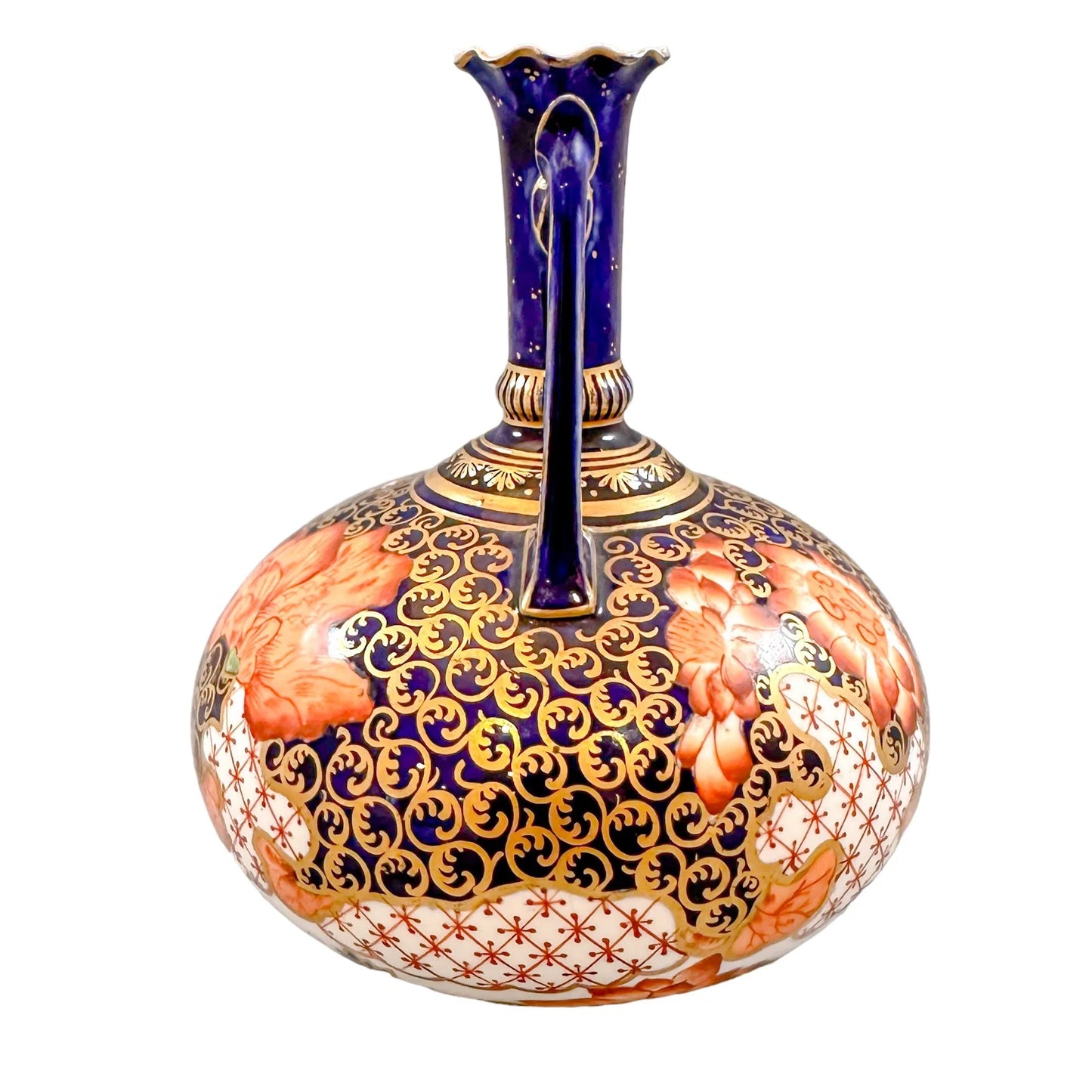 Victorian Royal Crown Derby onion-shaped Imari jug / vase / ewer
