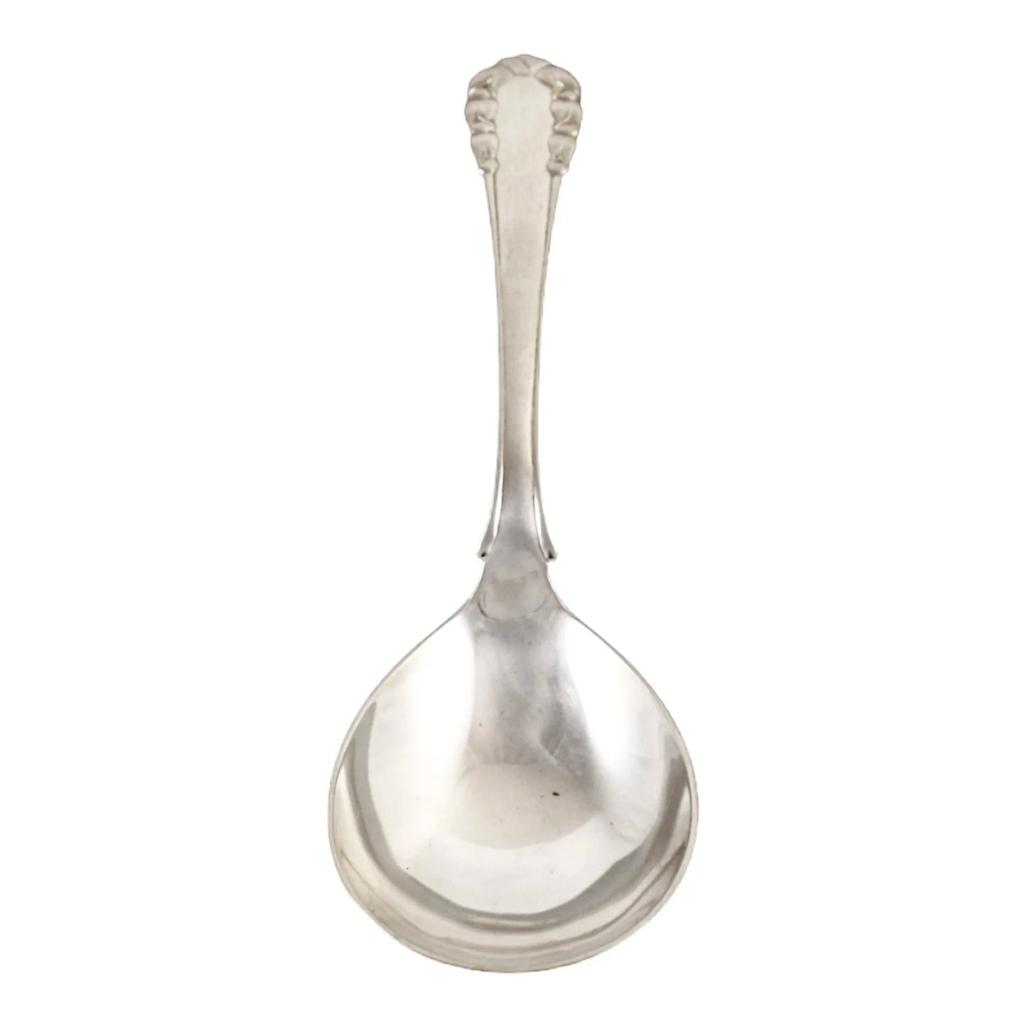 1920's Georg Jensen 830 silver Lily of the Valley / Rose / Liljekonval salad serving spoon