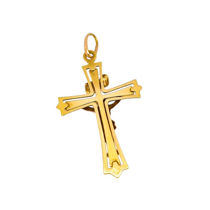 Vintage UnoAErre Italian 9ct yellow gold INRI crucifix pendant