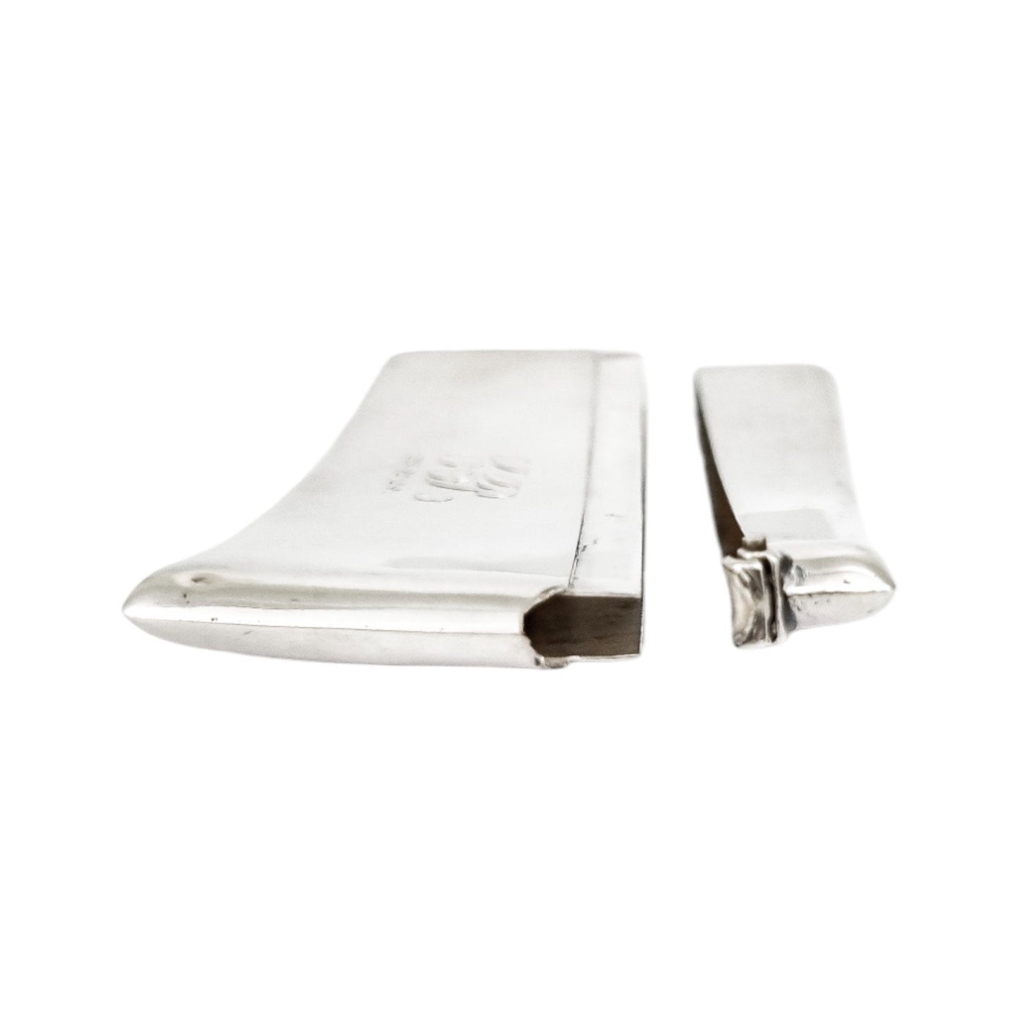 Art Deco sterling silver 9ct rose gold card case with leaf decoration
