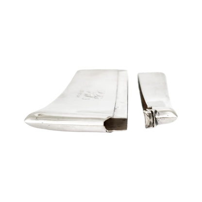 Art Deco sterling silver 9ct rose gold card case with leaf decoration