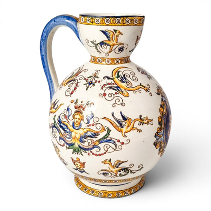 Faïence de Gien Renaissance Revival ewer, c.1880