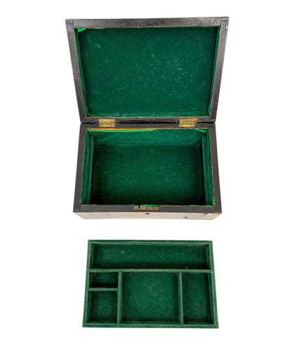 Victorian domed Tunbridge Ware storage jewellery box with lift out tray