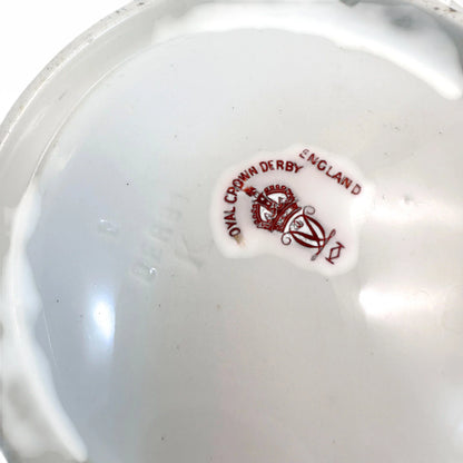Edwardian Royal Crown Derby porcelain shell-shaped butter or caviar serving dishes