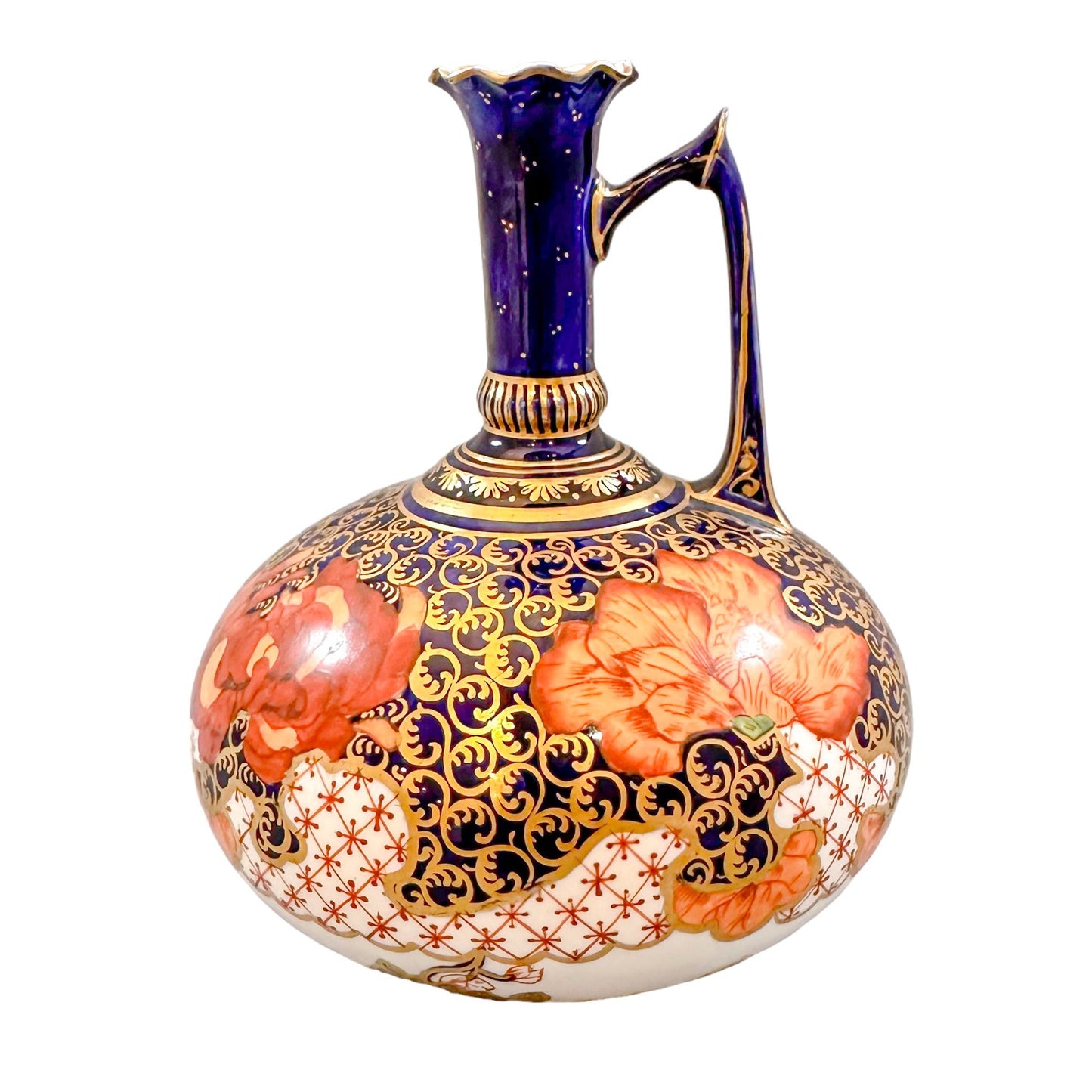 Victorian Royal Crown Derby onion-shaped Imari jug / vase / ewer