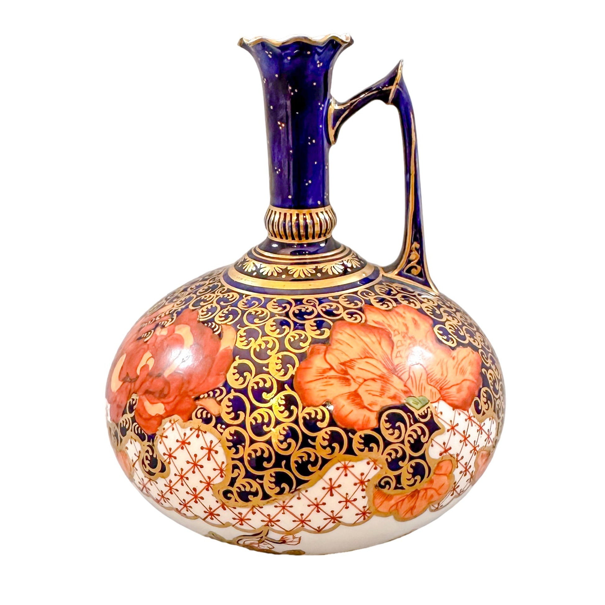 Victorian Royal Crown Derby onion-shaped Imari jug / vase / ewer