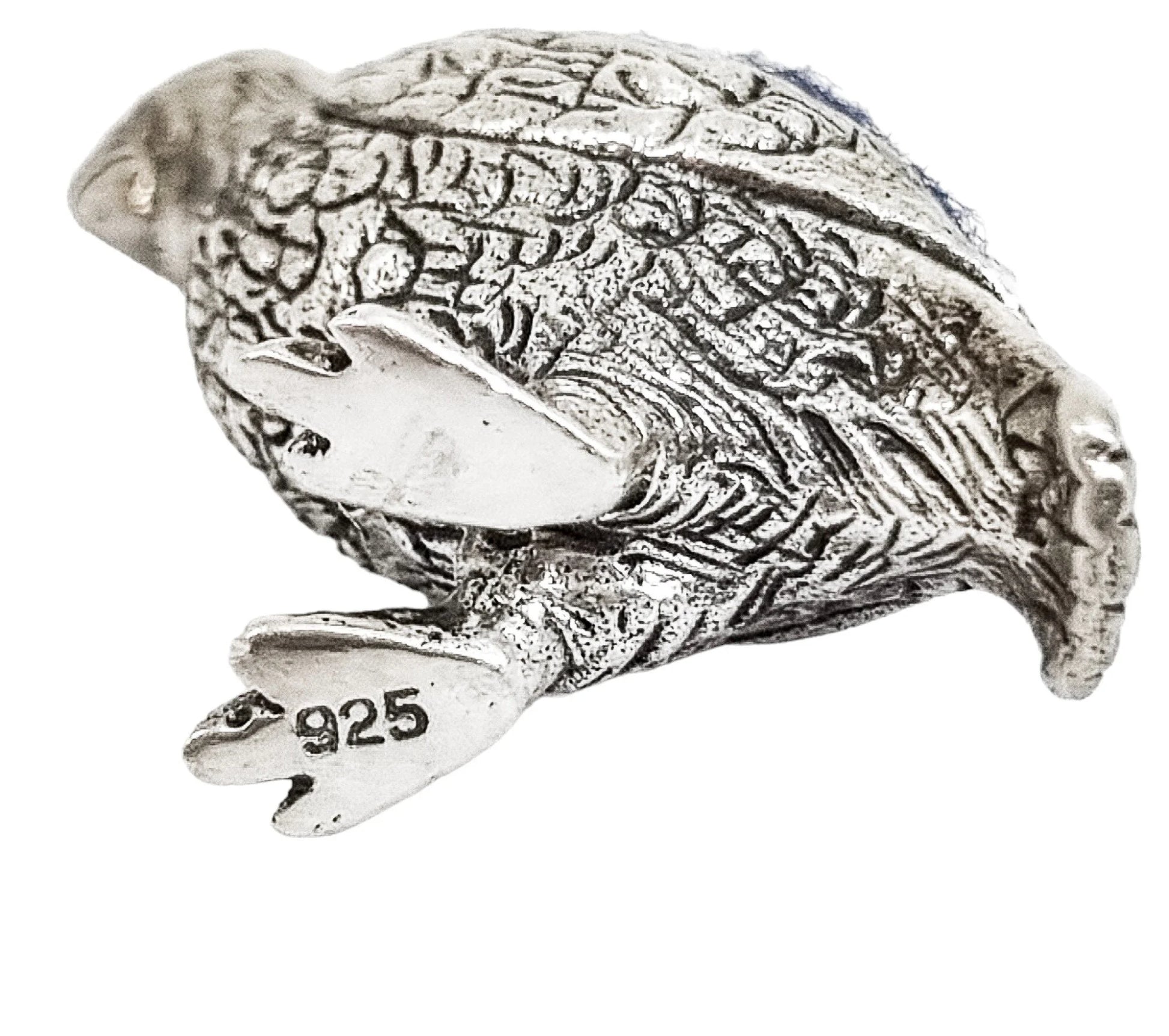 Edwardian style sterling silver quail bird pin cushion