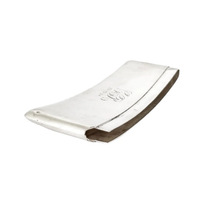 Art Deco sterling silver 9ct rose gold card case with leaf decoration