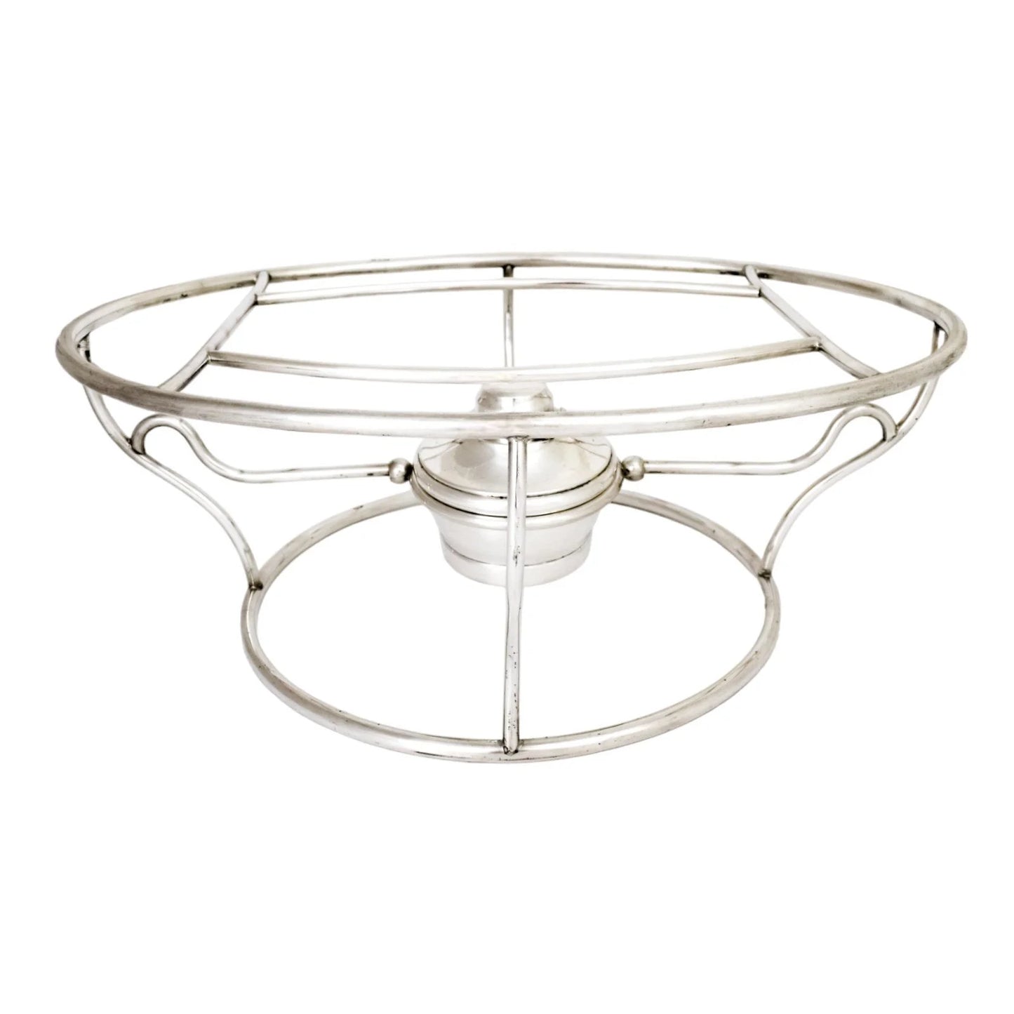 1940's Christofle Gallia silverplated reversible dish warmer / stove heater stand with burner
