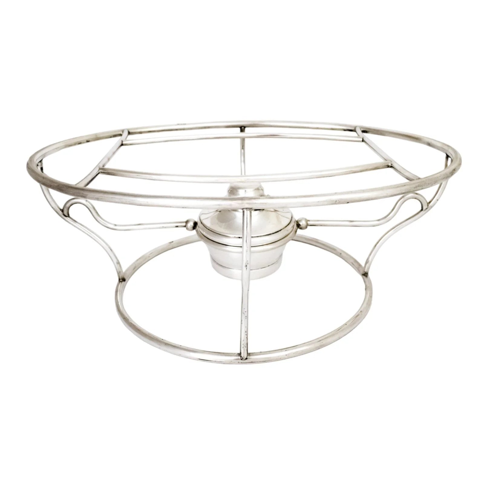 1940's Christofle Gallia silverplated reversible dish warmer / stove heater stand with burner