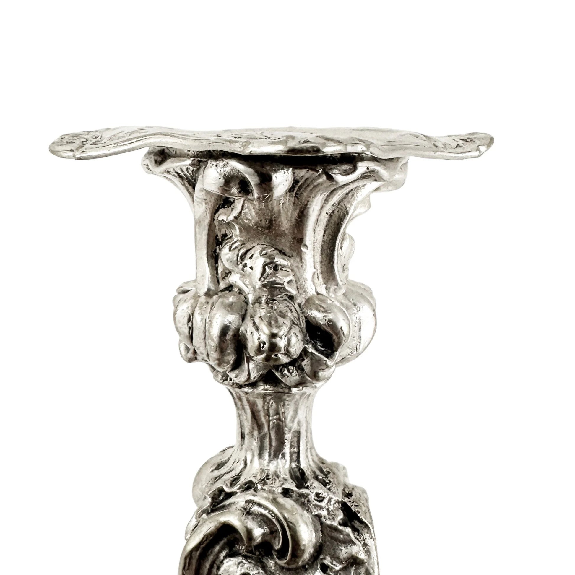 Edwardian Elkington silver plated Rococo candlesticks