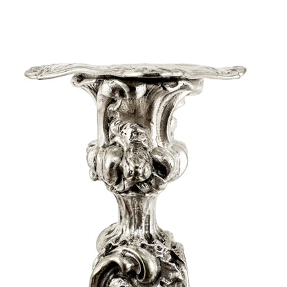 Edwardian Elkington silver plated Rococo candlesticks