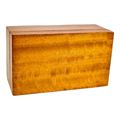 Art Deco satinwood keepsake / card box with cherry leather lining