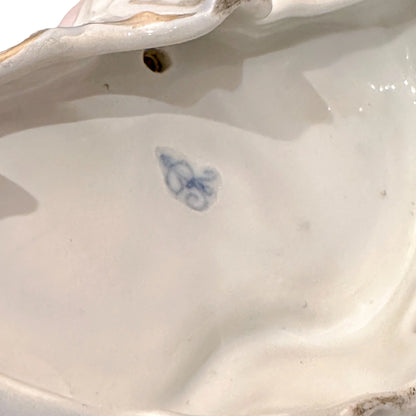 19th century Dresden porcelain open salt cellar with seated putti