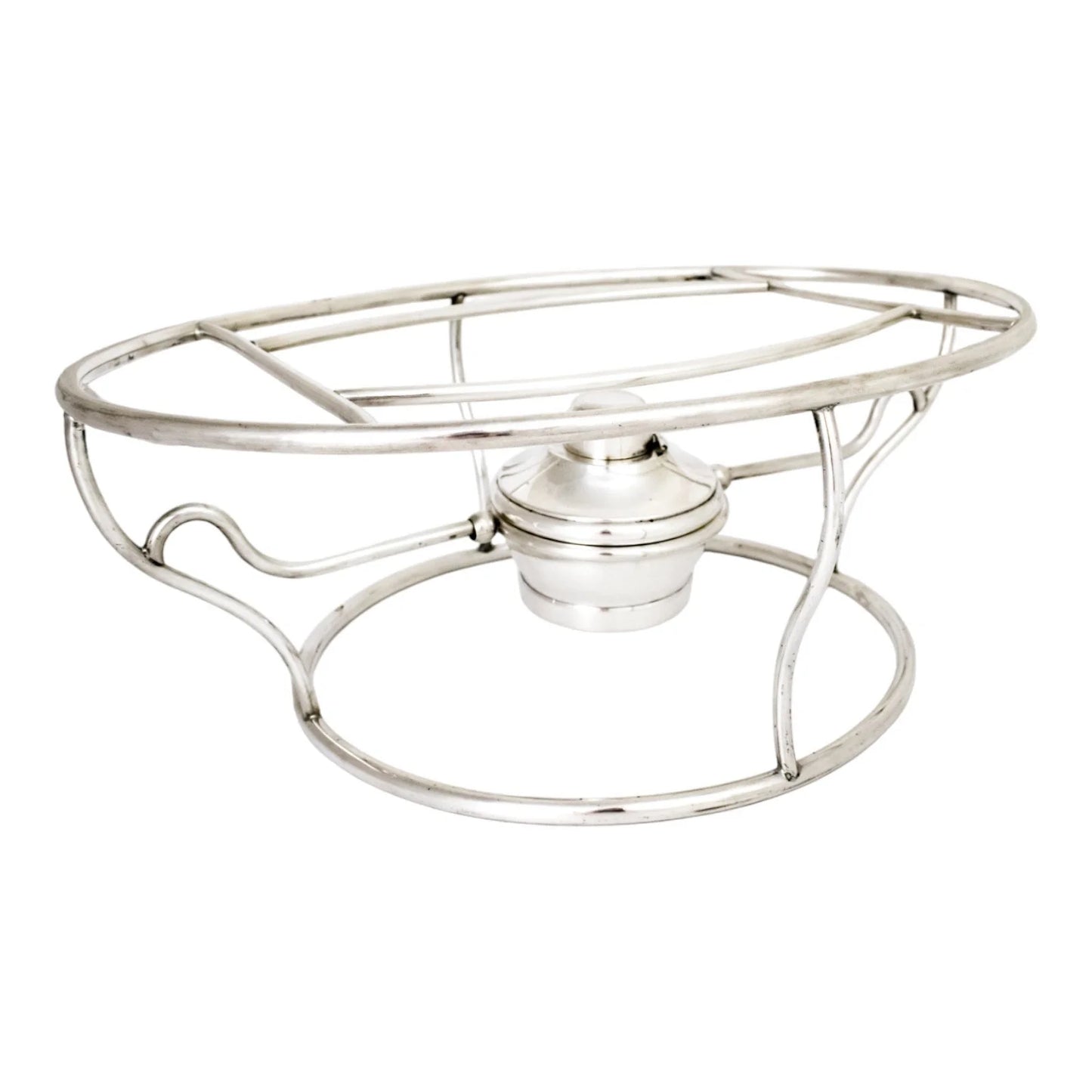 1940's Christofle Gallia silverplated reversible dish warmer / stove heater stand with burner