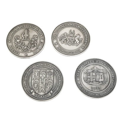 Boxed Railway Act 1921 set of sterling silver 4 commemorative medals for 50th anniversary