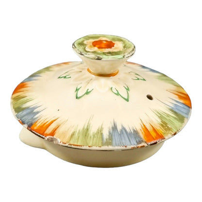 Art Deco bachelor teapot decorated with high-relief flowers and wheat stalks