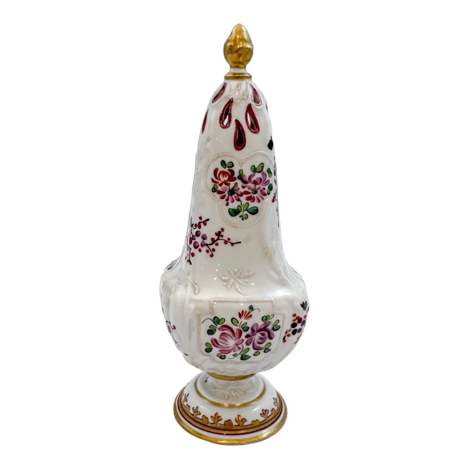 19th century Samson of Paris porcelain Chinese Export style armorial muffineer
