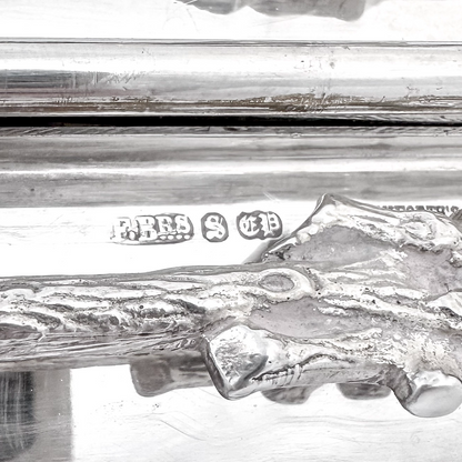 Victorian silver-plated Aesthetic folding biscuit box, Staniforth Fenton