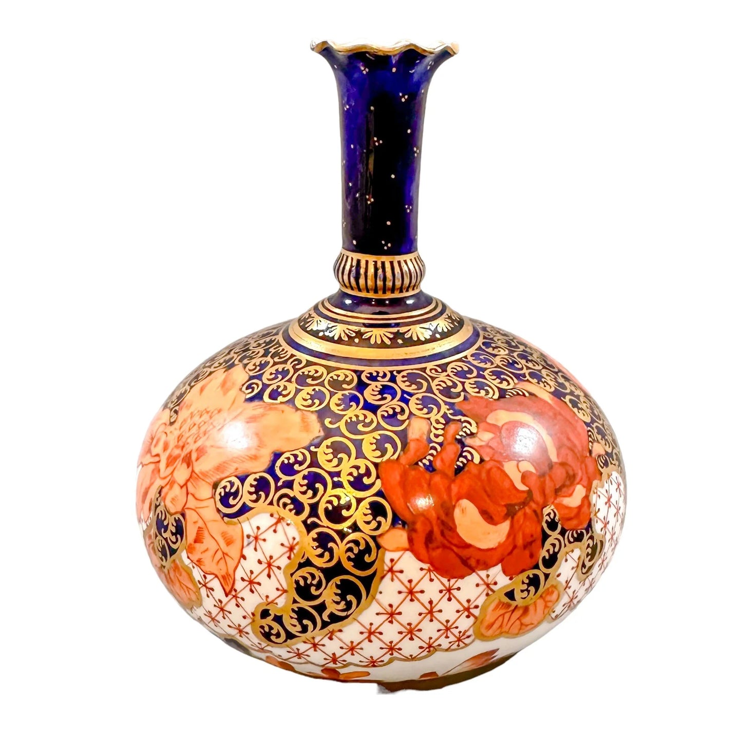 Victorian Royal Crown Derby onion-shaped Imari jug / vase / ewer