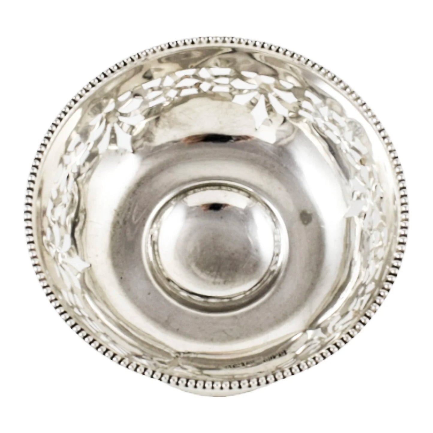 Art Deco sterling silver small sweetmeat tazza bowl dish
