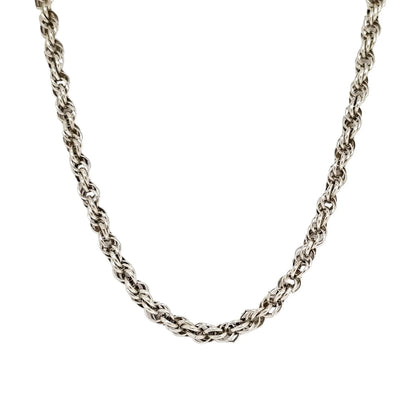 Vintage 1960's thick sterling silver twist rope chain unisex necklace