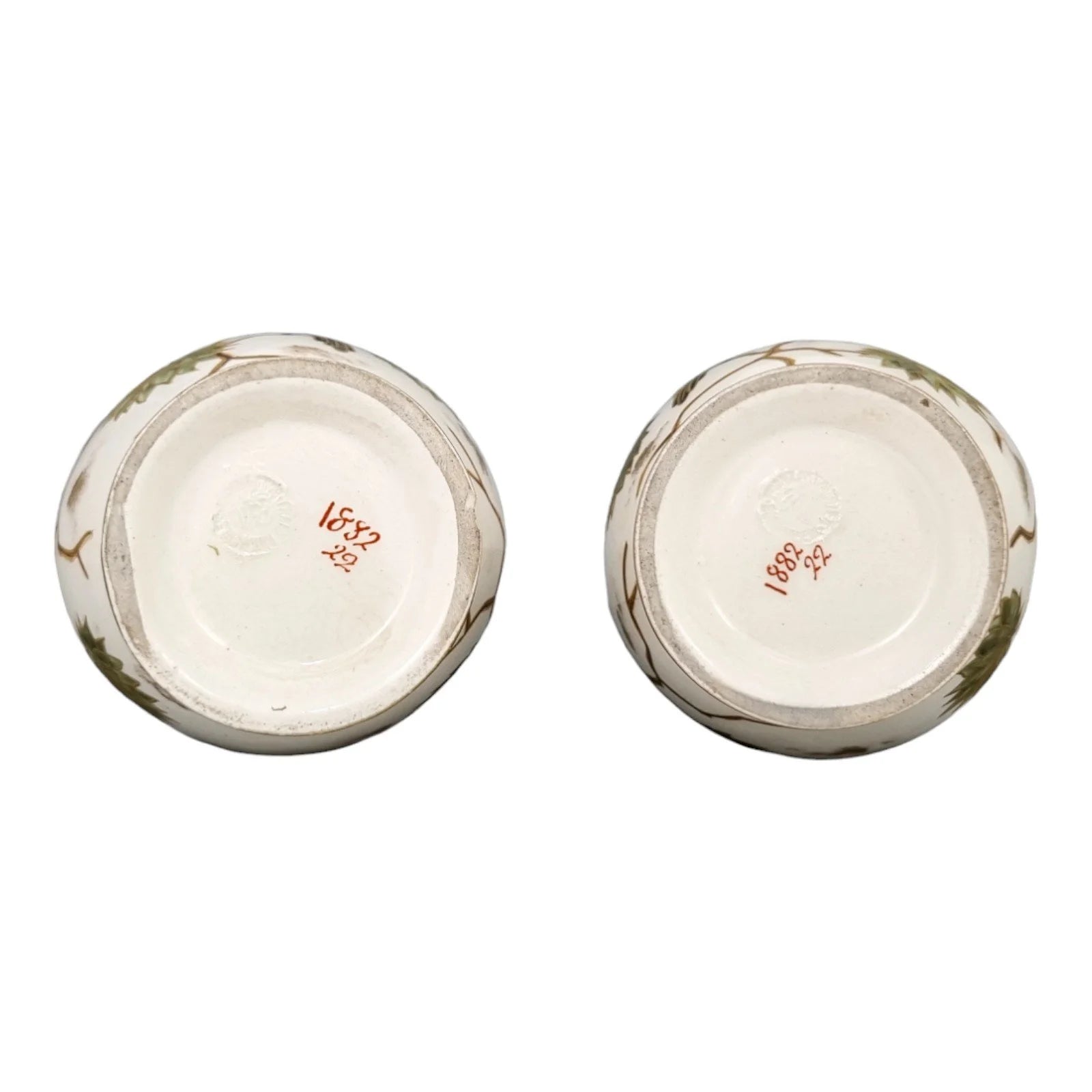 1880's Franz Anton Mehlem for Royal Bonn blush Aesthetic pair of vases