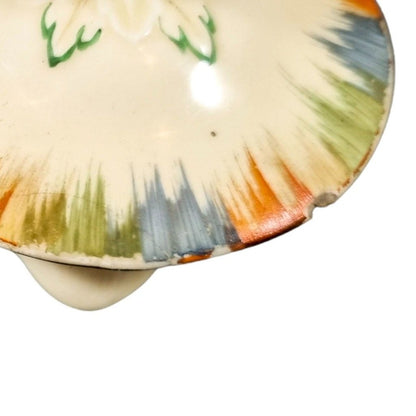 Art Deco bachelor teapot decorated with high-relief flowers and wheat stalks