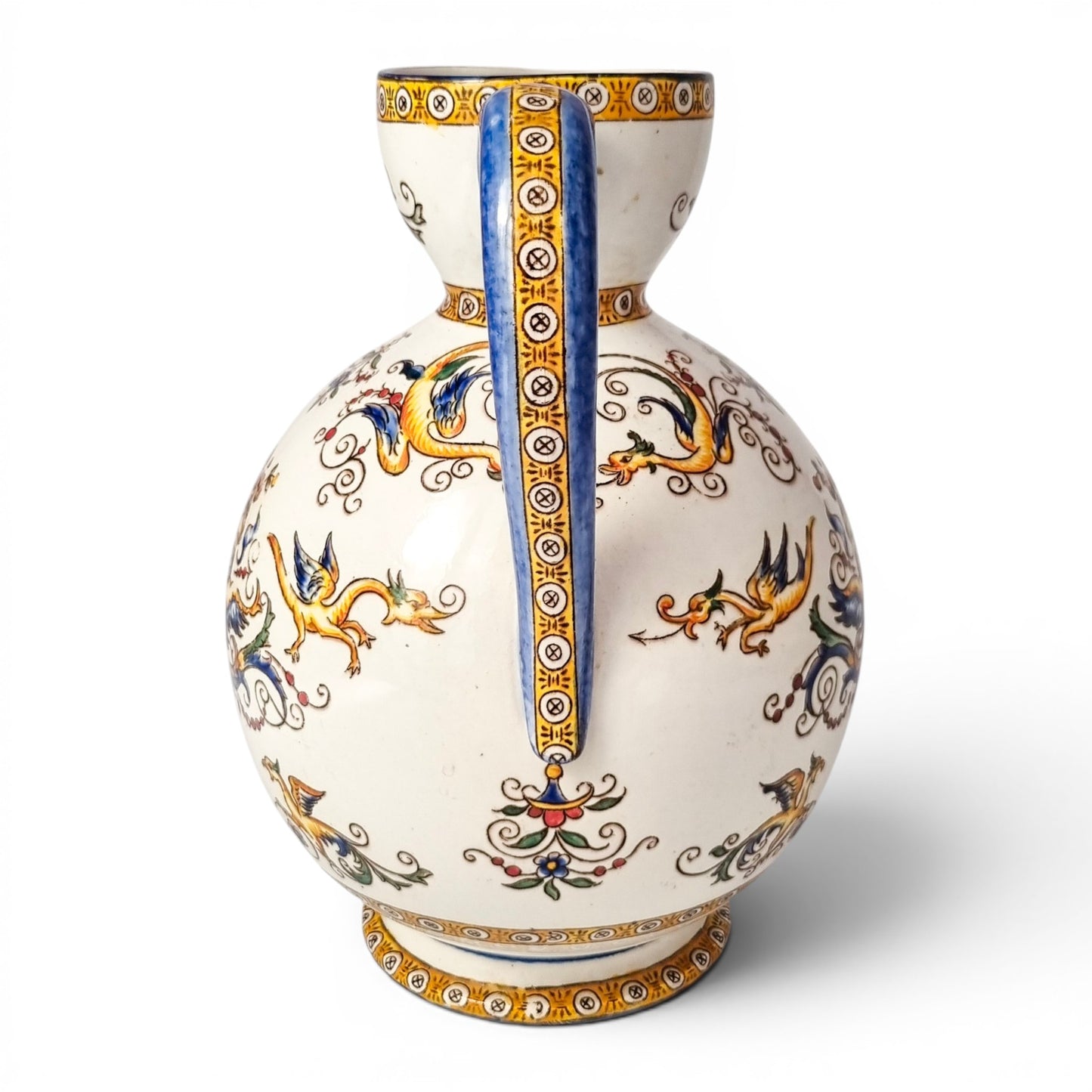 Faïence de Gien Renaissance Revival ewer, c.1880